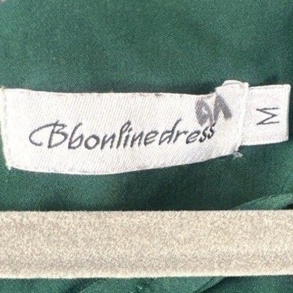 Cbonfinedress Women Solid Cap Sleeve V Neck Fit Flare Midi Dress Green Size M - Picture 4 of 12